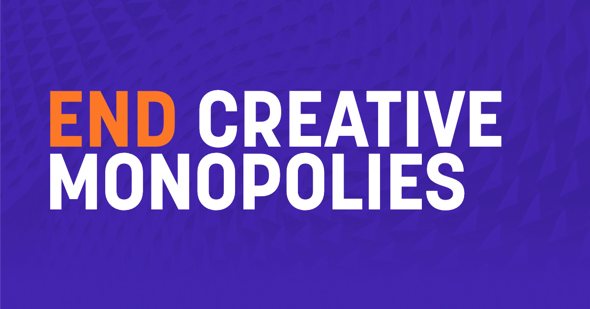 Screenshot of End Creative Monopolies